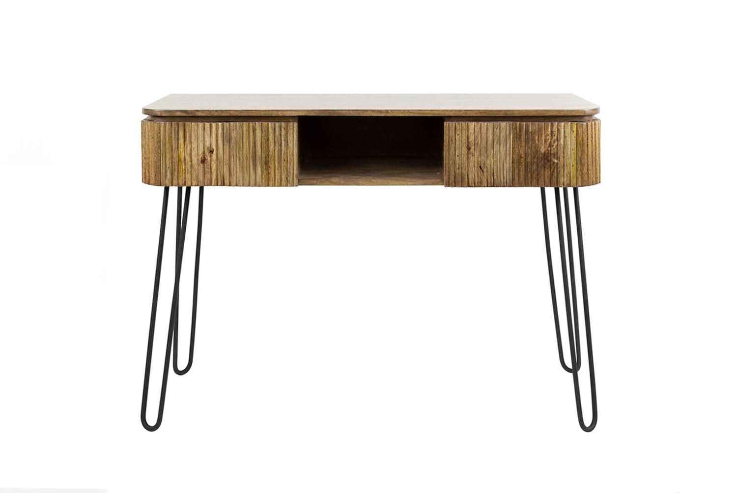 KONSOLENTISCH HEVE Braun Holz - Schwarz/Braun, Holz (40/110/77cm) - KAWOLA
