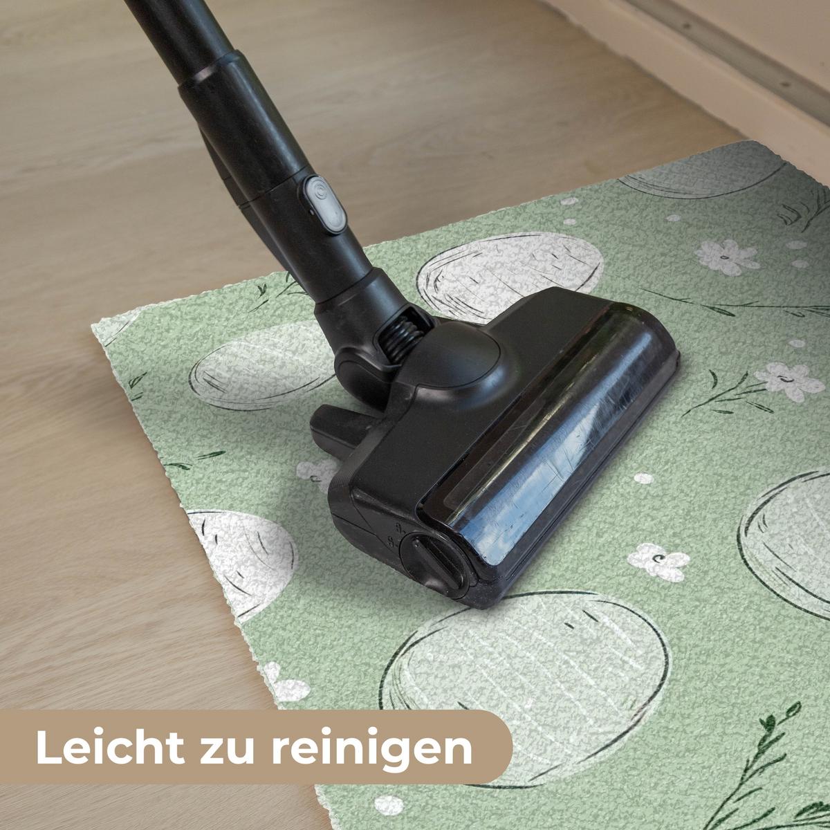 FUSSMATTE Grün - Eier - Muster Schmutzmatte 90x60 cm - Waldgrün, Kunststoff (60/90cm) - MuchoWow