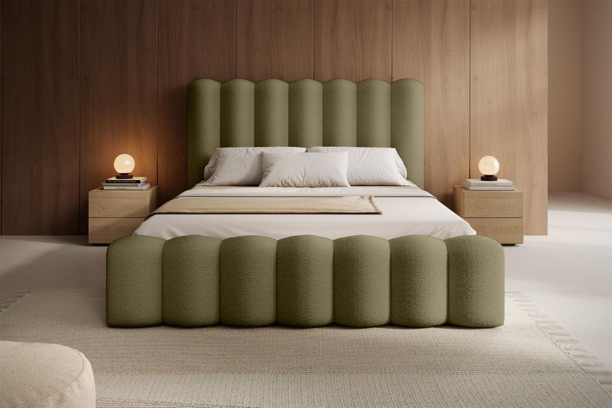 POLSTERBETT Macon In Euphoria - Grün, Holzwerkstoff/Textil (160/200cm) - Fun Möbel