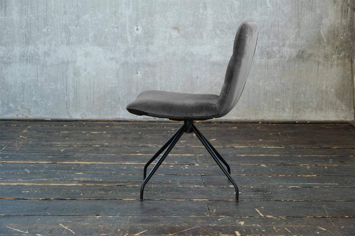 DREHSTUHL NEW CHARME Steingrau Velvet (1er-Set) - Grau, Textil (52/87/66cm) - KAWOLA