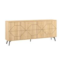 SIDEBOARD mit 6 dekorierten Türen L184 cm - Dune - Eichefarben, Holzwerkstoff (35/77.4/9cm) - Calicosy
