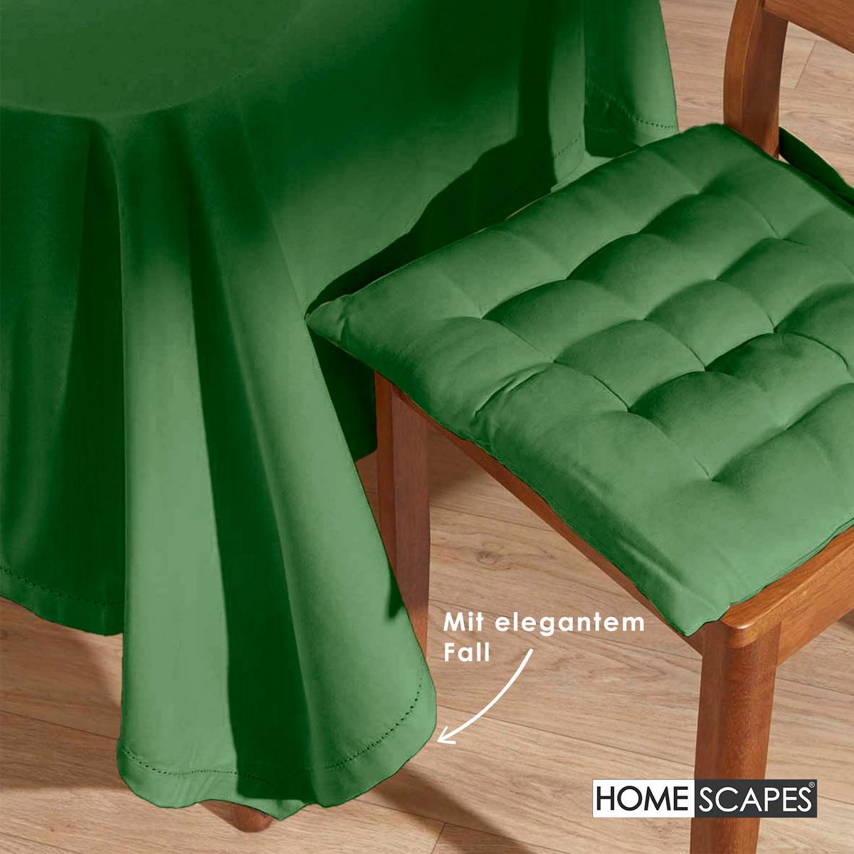TISCHDECKE dunkelgrün 137/228 cm, 100% Baumwolle - Dunkelgrün, Textil (137/228cm) - Homescapes