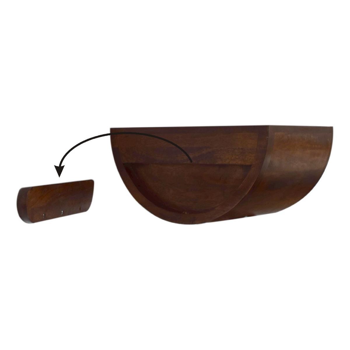 NACHTTISCH Levitate, Wandmontiert, 1 Schublade, Braun - Kastanienfarben/Messingfarben, Holz/Metall (45/23/32cm) - Artisan Furniture