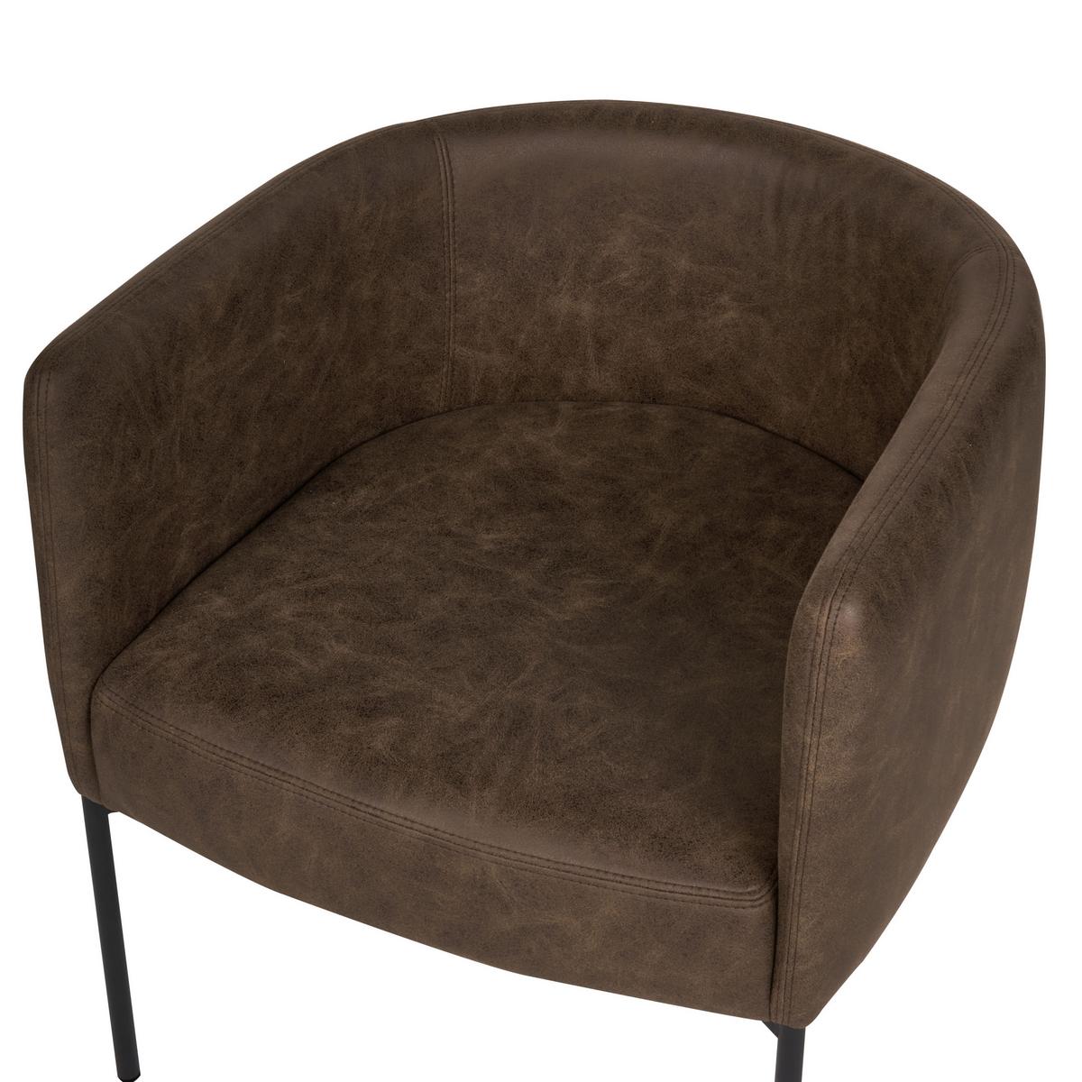 SESSEL Kunstleder Dunkelbraun Malmos - Dunkelbraun, Kunststoff (62/68/62cm) - Beliani