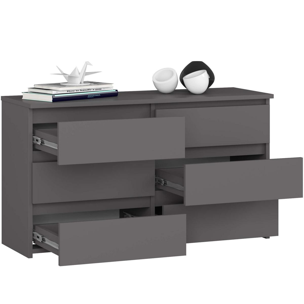 KOMMODE Graphit Grau 57/100/35 - Graphitfarben, Holzwerkstoff (100/57/35cm) - RAUMHIRSCH FURNITURE
