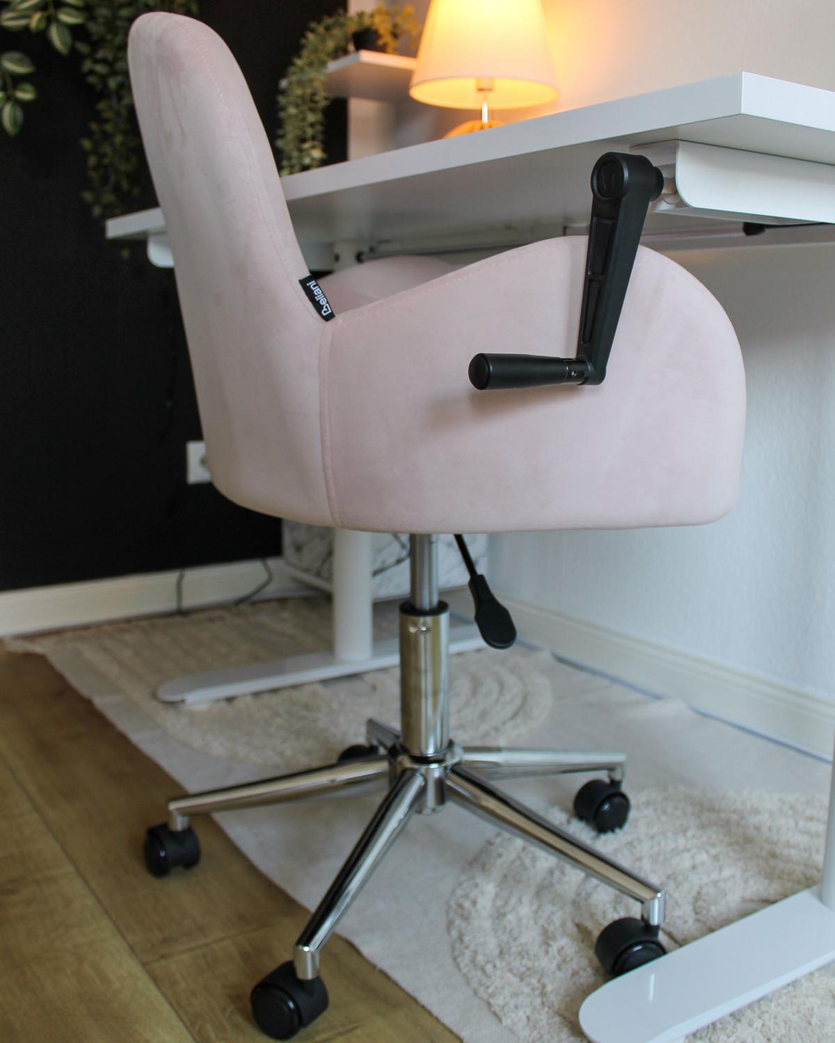 BÜROSTUHL Samtstoff Rosa Priddy - Pink, Textil/Metall (60/79/60cm) - Beliani