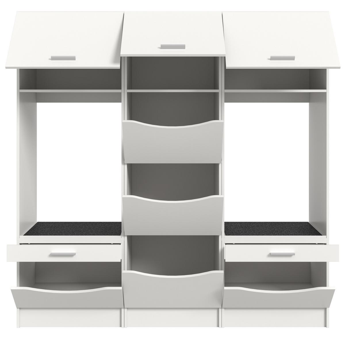 WASCHMASCHINENSCHRANK weiß Set 3-teilig, Waschmaschinenumbau 192 cm mit viel Stauraum - Silberfarben/Weiß, Glas/Holzwerkstoff (192/196/68cm) - Inn.Furn