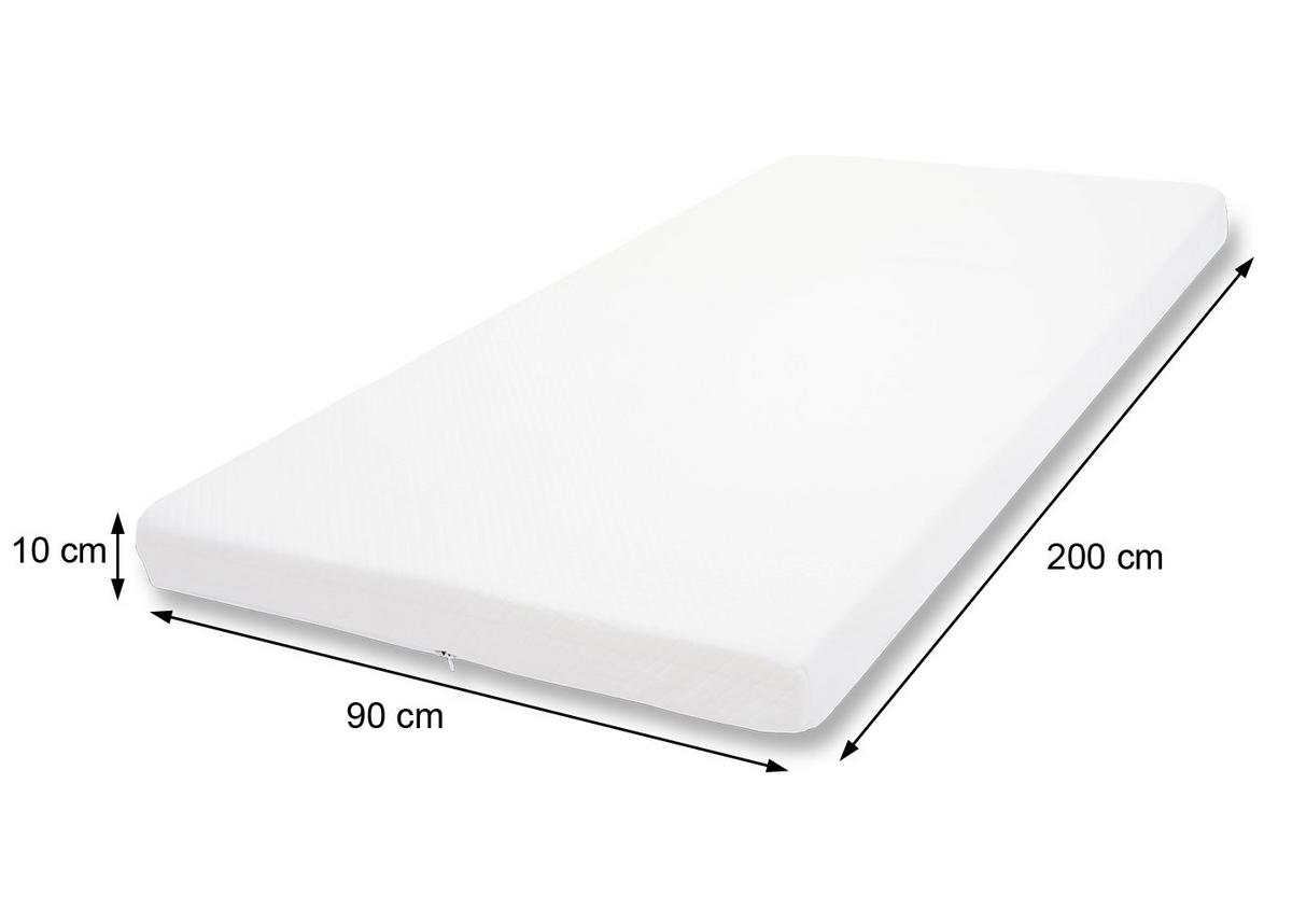 MEMORYFOAM-MATRATZENTOPPER 10CM Weiß - Weiß, Textil (200/90/10cm) - MCW