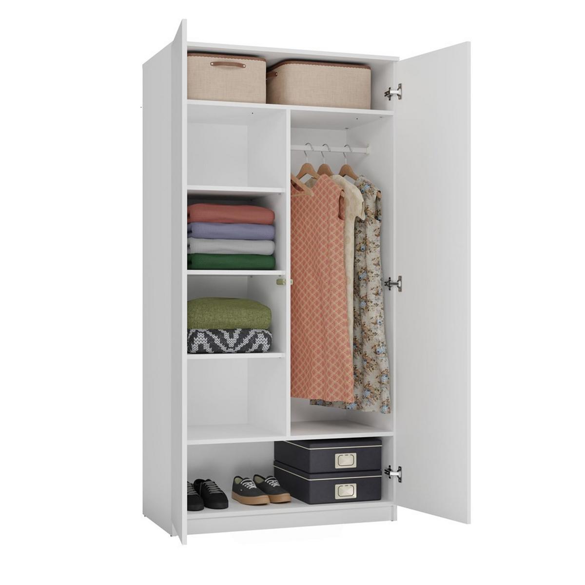 KLEIDERSCHRANK Weiß 90/180/50 - Weiß, Holzwerkstoff (90/180/50cm) - RAUMHIRSCH FURNITURE