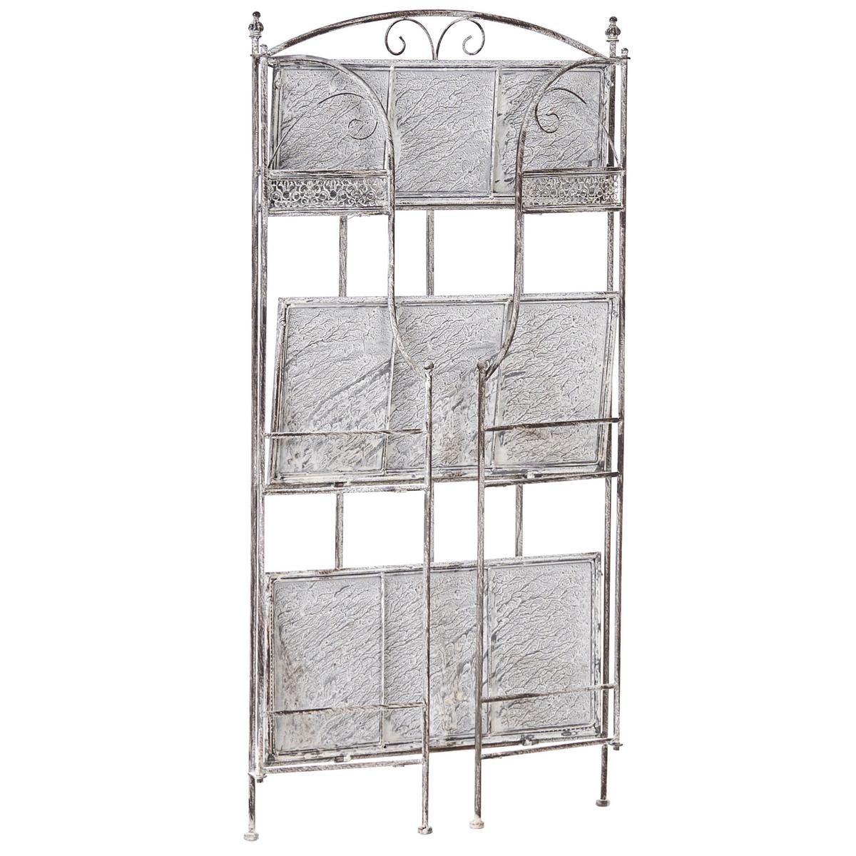 REGAL 60 /30 cm Grau Villadose - Grau, Metall (60/117/30cm) - Beliani