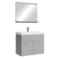 BADMÖBEL-SET Montreal 3 Teile Grau Matt - 60 x 35 x 51 cm - Grau, Holz (60/51/35cm) - Badplaats