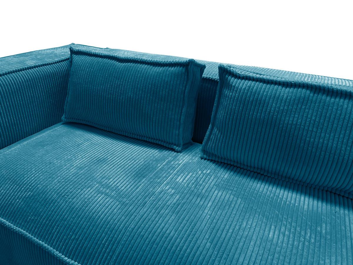 WOHNLANDSCHAFT Nova Türkis Cord - Türkis/Schwarz, Holz/Kunststoff (327/64/176cm) - S-Style Möbel