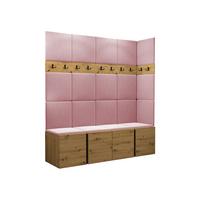 GARDEROBEN-SET Orion II - Eiche Artisan/Rosa, Holzwerkstoff/Kunststoff (168/186/46cm) - MIRJAN24