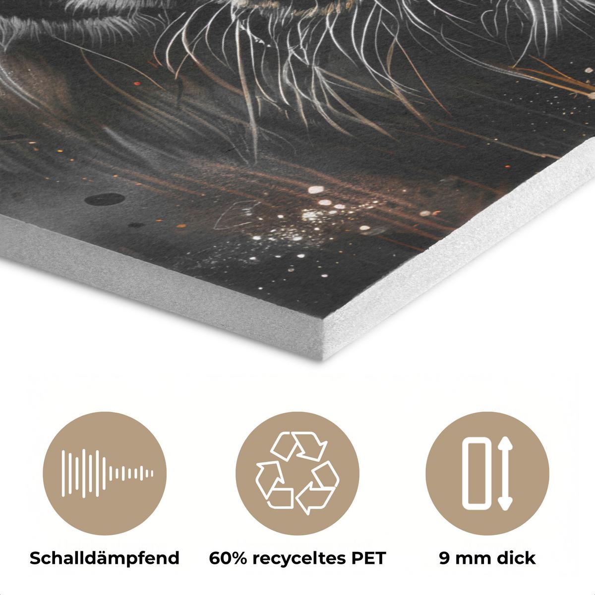 AKUSTIKBILD Tiger - Tiere - Porträt - Luxus - Schwarz Akustikpaneele 90x90 cm - Braun, Kunststoff (90/90/0.9cm) - MuchoWow