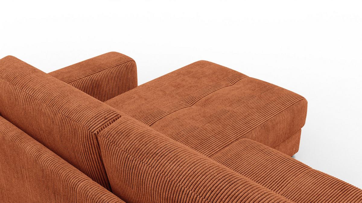 ECKSOFA OLI 4-Sitzer rechts, orange - Orange, Holz/Textil (295/172cm) - Wozimo