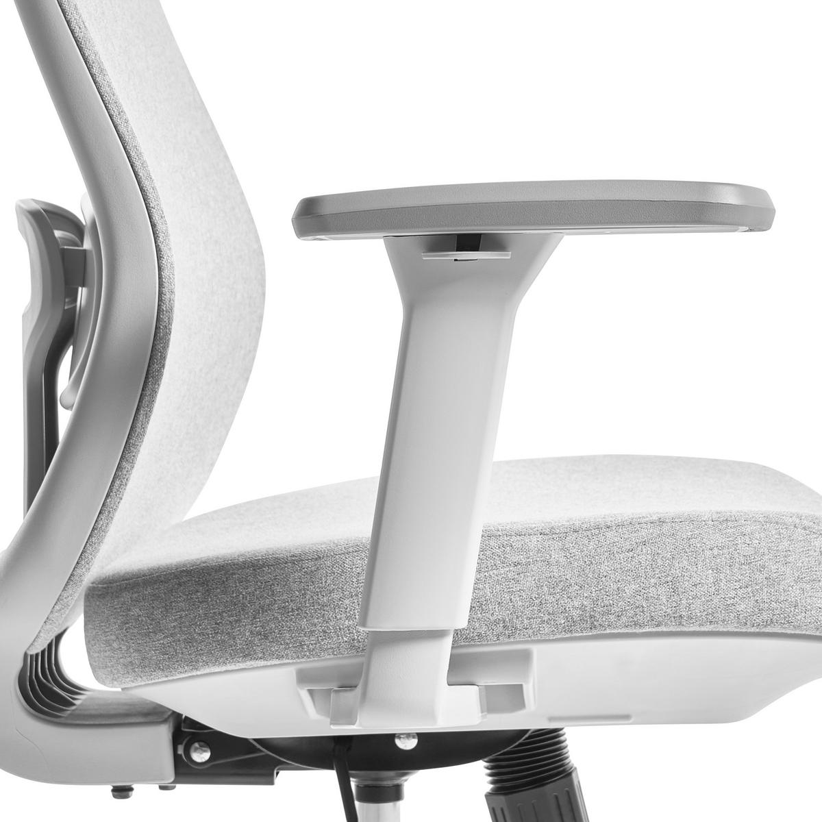BÜROSTUHL Hellgrau Nemoar - Hellgrau/Grau, Kunststoff/Textil (70/118/70cm) - Beliani