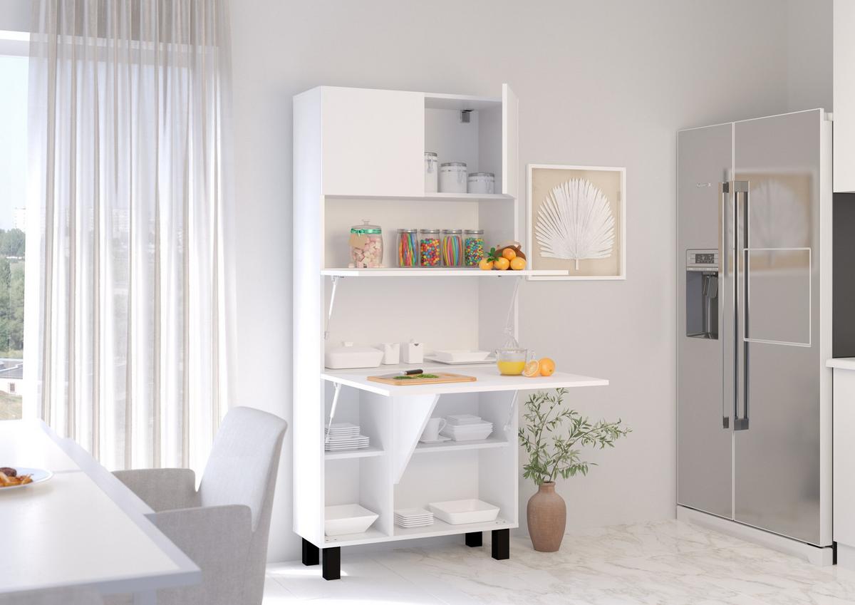 SCHREIBTISCH Weiß 80/175/92 - Weiß, Holzwerkstoff (90/50/175cm) - RAUMHIRSCH FURNITURE