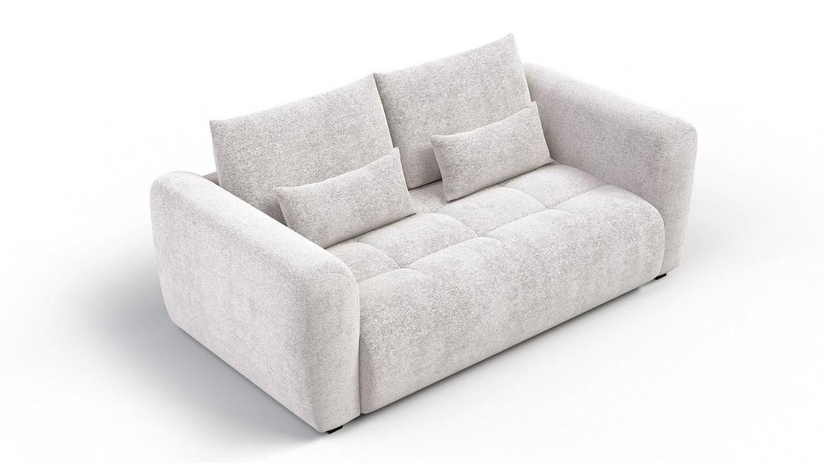 SOFA SORENO 3-Sitzer, ecru - Ecru/Schwarz, Holz/Textil (214/94/114cm) - Wozimo