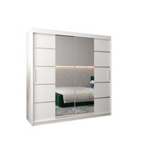SCHWEBETÜRENSCHRANK 200/200/62 2-türig - Silberfarben/Weiß, Holz/Kunststoff (200/200/62cm) - MÖBEL KRYSPOL