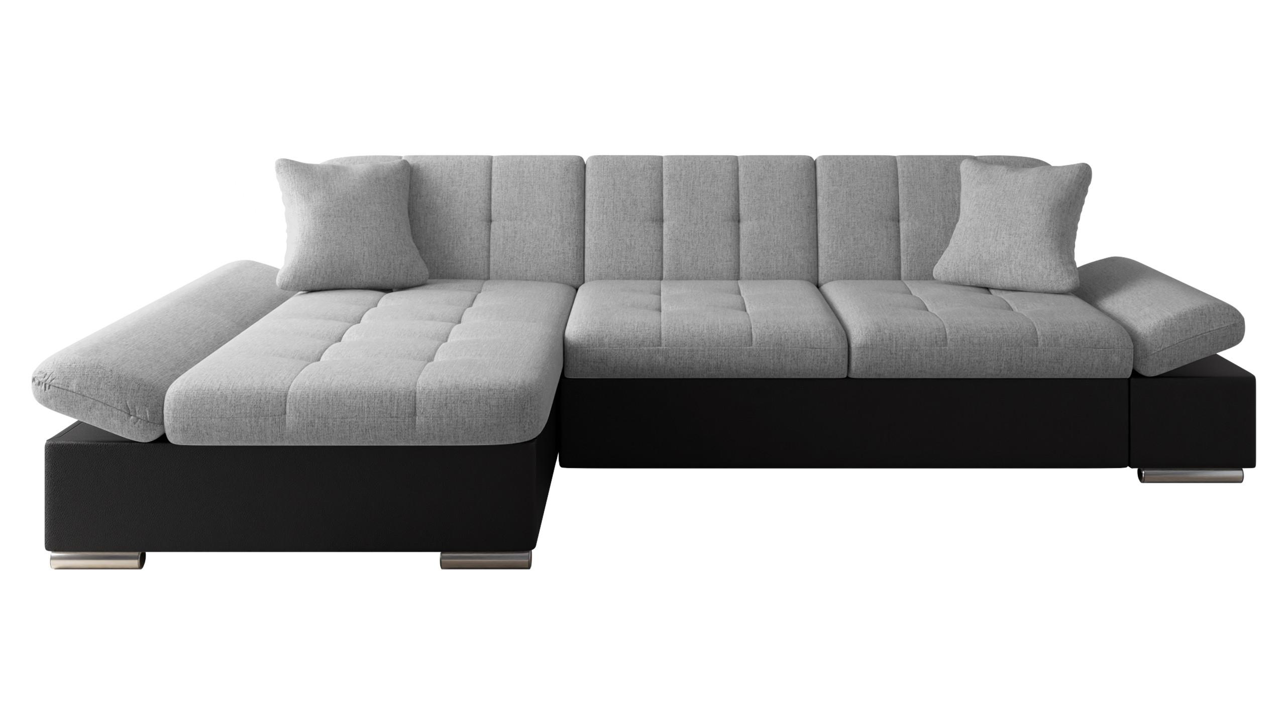 ECKSOFA Malwi, Seite: Links - Schwarz/Grau, Holz/Textil (278/161cm) - MIRJAN24