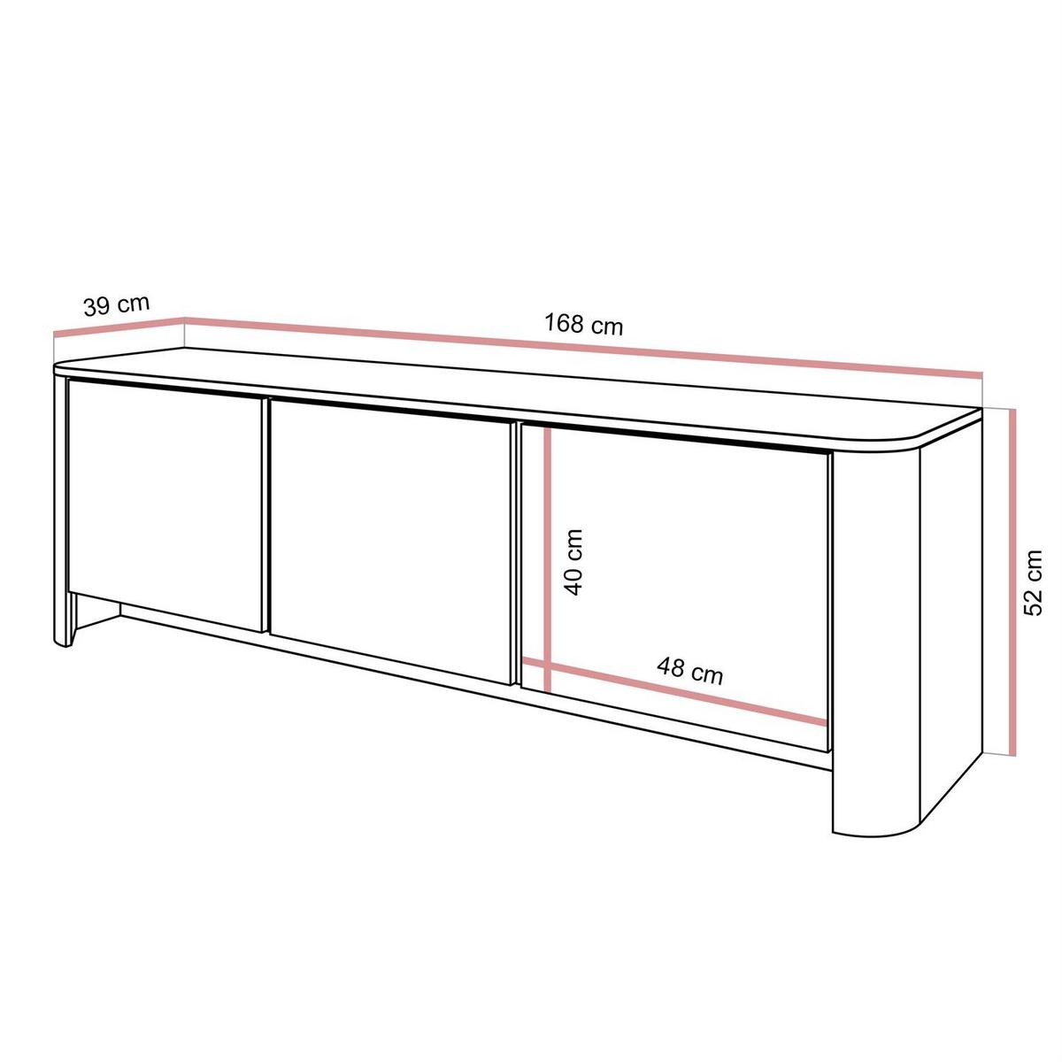 TV-SCHRANK DESTINY KASCHMIR, dreitürig - Kaschmir, Holzwerkstoff (168/52/39cm) - Lookway