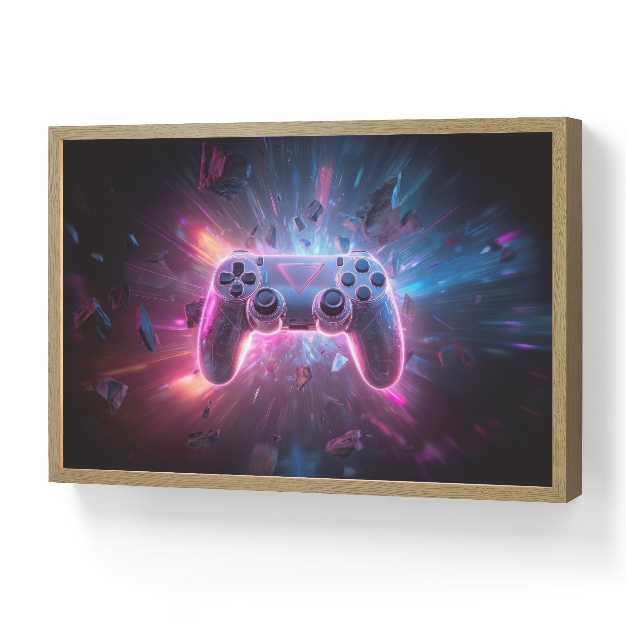 NACHTTISCHLAMPE MIT AKKU Controller - Neon - Explosion - Abstrakt 60x40 cm - Violett, Holzwerkstoff (8/60/40cm) - OnlyWow