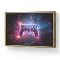 NACHTTISCHLAMPE MIT AKKU Controller - Neon - Explosion - Abstrakt 60x40 cm - Violett, Holzwerkstoff (8/60/40cm) - OnlyWow