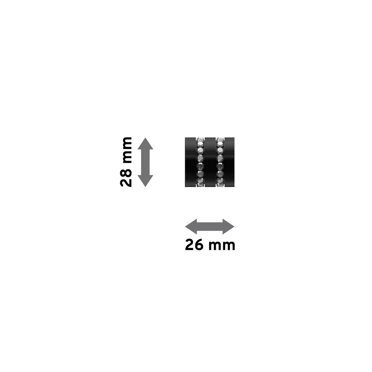 ENDSTÜCKE FÜR GARDINENSTANGEN 20 mm Ø, Estana Schwarz, Packung 2 Stück - Schwarz, Metall (2.6/2.8/2.8cm) - INTERDECO