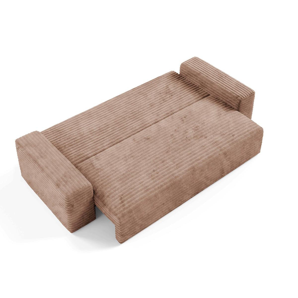 SOFA Fabio 3 Sitzplätze Hellbraun - Braun, Holz (260/82/102cm) - Petits-meubles