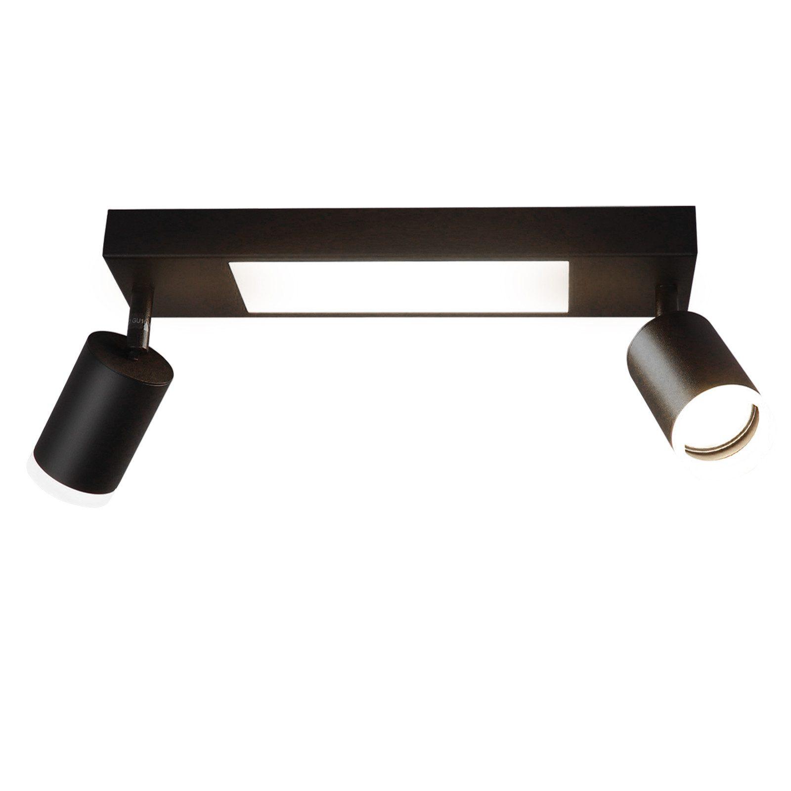 DECKENSTRAHLER Bielefeld 2-flammig 34/8/16.9 cm - Schwarz, Metall (34/8/16.9cm) - Nettlife