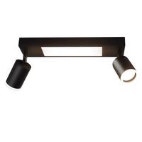 DECKENSTRAHLER Bielefeld 2-flammig 34/8/16.9 cm - Schwarz, Metall (34/8/16.9cm) - Nettlife