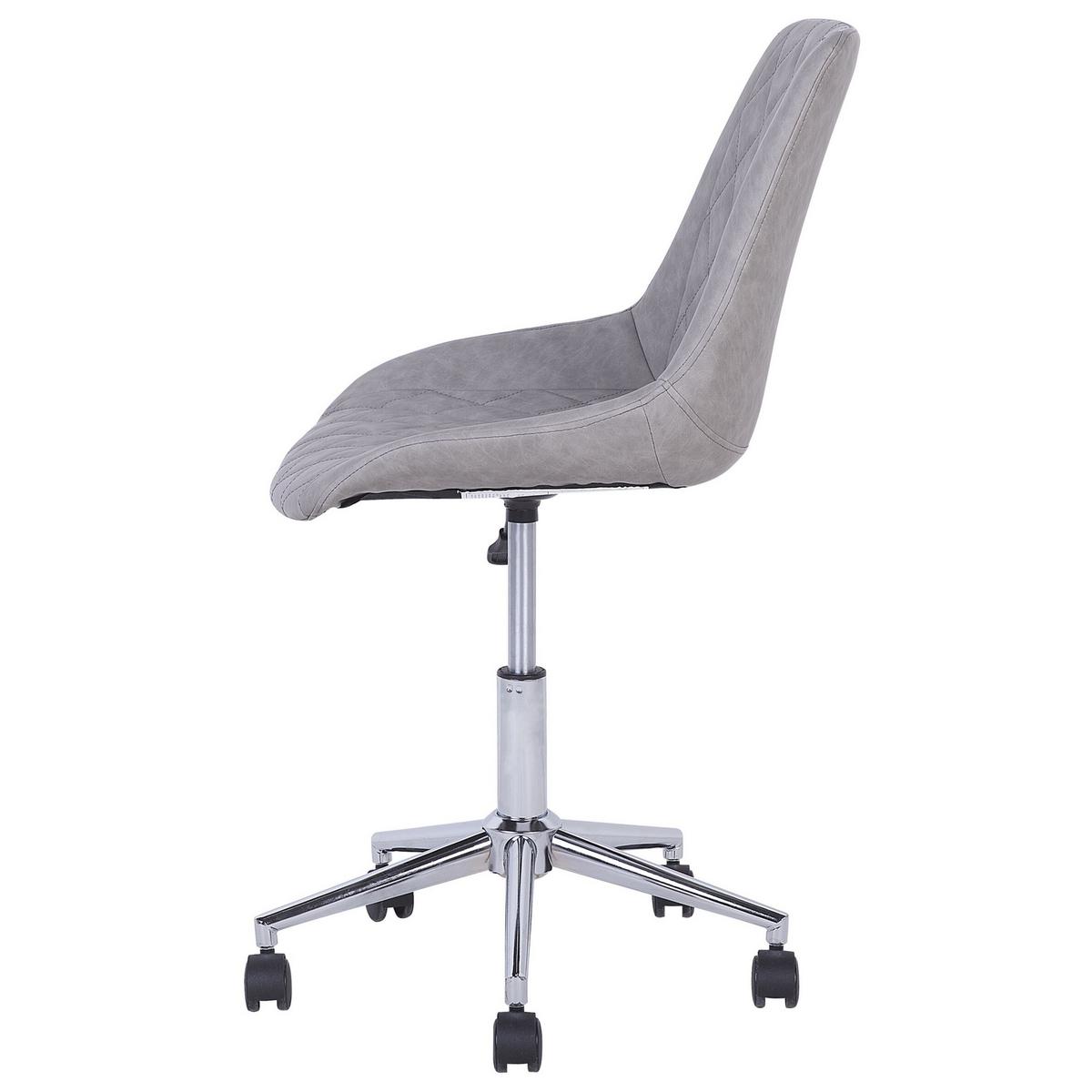 BÜROSTUHL Kunstleder Grau Maribel - Grau, Textil/Metall (57/83/57cm) - Beliani