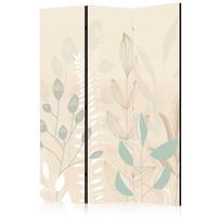 PARAVENT Beidseitig Bedruckter 3-tlg 135x172 cm Pflanzen im Boho-Stil - Beige, Holz/Textil (135/172/3cm) - Muralo