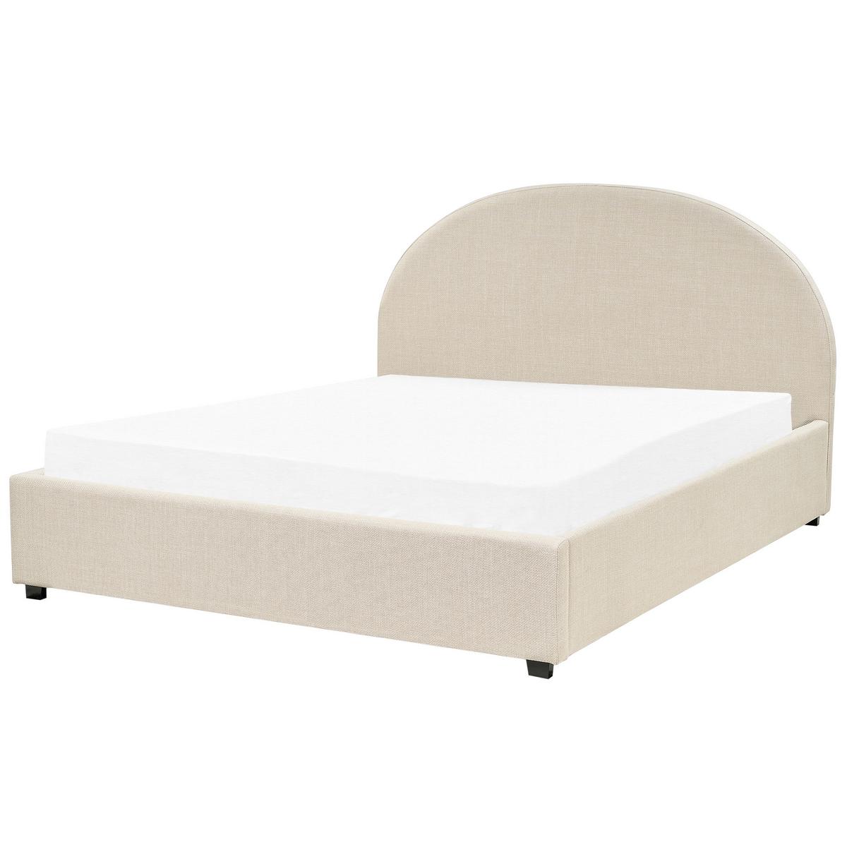BETT mit Stauraum 160x200 cm Beige Vaucluse - Beige, Textil (160/200cm) - Beliani