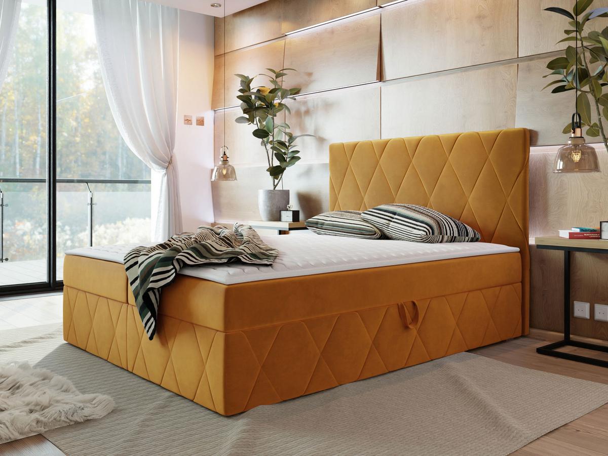 BOXBETT Simoti - H3 - Orange, Holzwerkstoff (160/200cm) - MIRJAN24