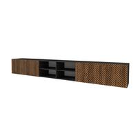 LOWBOARD ZENO-W 3x100x40x40 cm - Schwarz / Katania - Eiche Wotan, Holzwerkstoff (300/40/40cm) - ALTDECOR
