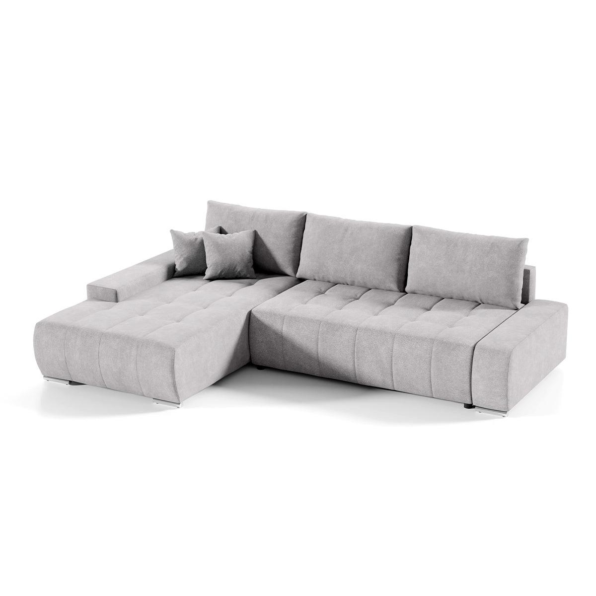 ECKSOFA Jonas 4 Sitzplätze Hellgrau - Grau, Holzwerkstoff (265/185cm) - Petits-meubles