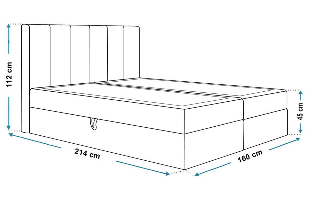 BOXBETT Bonio I 160/200 cm in Grün – mit Bettkasten und Topper - Schwarz/Grün, Holz/Holzwerkstoff (160/200cm) - AX Living