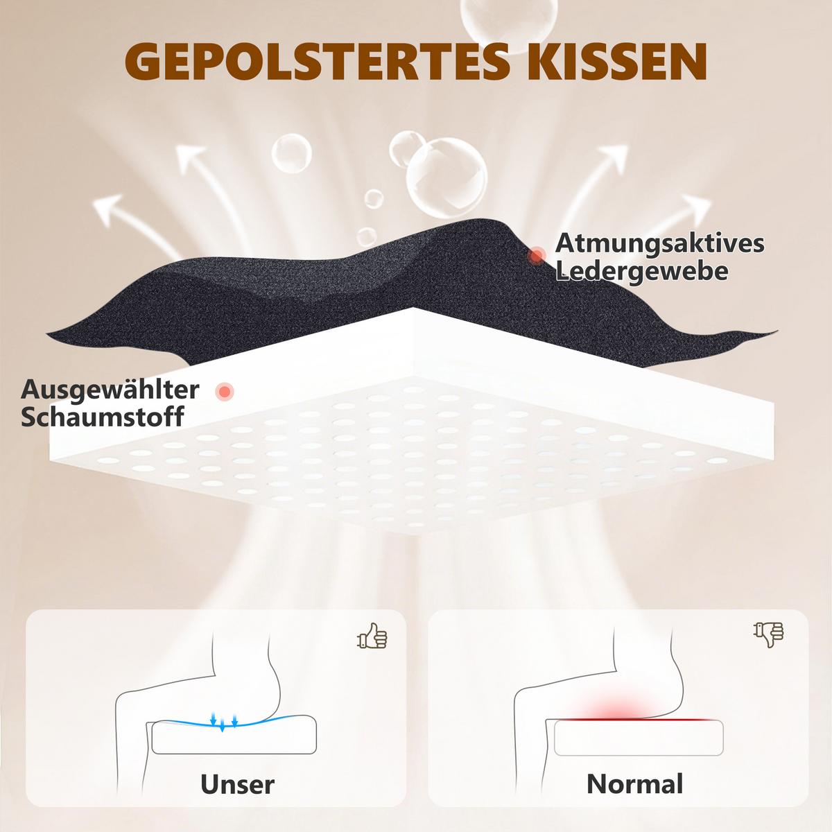 BÜROSTUHL mit Massagefunktion Schwarz - Schwarz, Textil (72/122.5/77cm) - HOMCOM