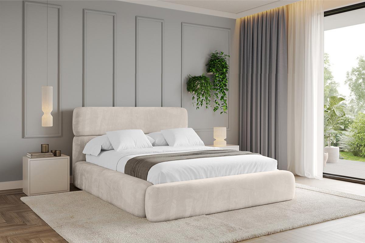 POLSTERBETT mit Bettkasten und Lattenrost, Boxbett ohne Matratze - ENORA 180x200 Beige - Beige, Holzwerkstoff/Textil (180/200cm) - ALTDECOR