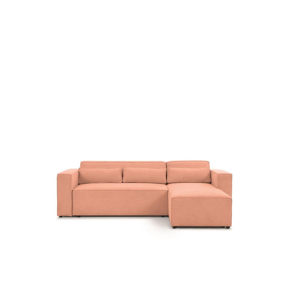 ECKSOFA Schlafsofa Waldo In Stoff Poso - Rosa, Holzwerkstoff/Textil (260/173cm) - Fun Möbel