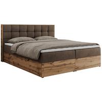 BOXBETT ALBERO 1 - 140/200 Braun Velvet - H4 - Braun, Holz/Textil (140/200cm) - MKS