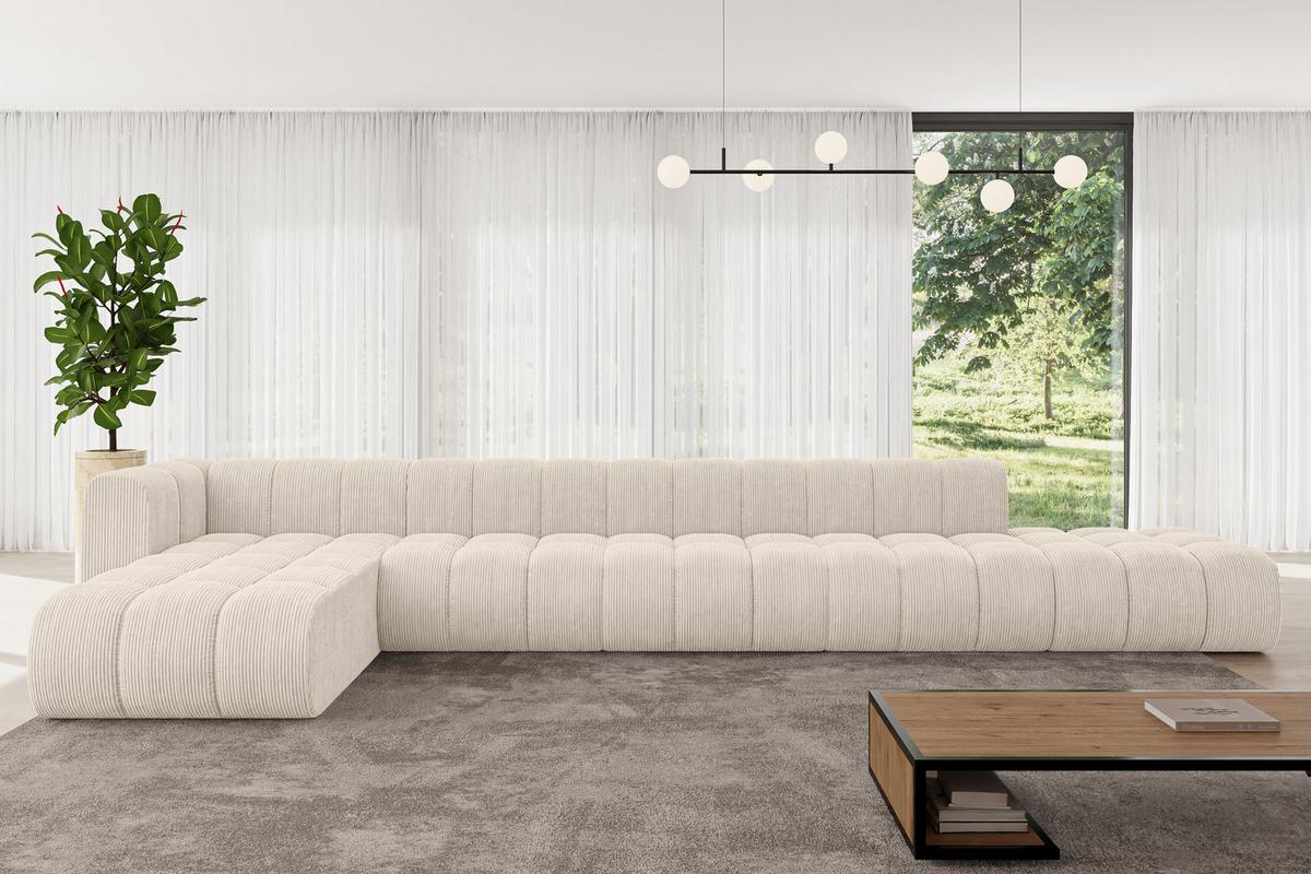 ECKSOFA modulares Sofa Zuvon-L3 - 478x177x70 cm Beige - Beige, Holzwerkstoff/Textil (478/177cm) - ALTDECOR