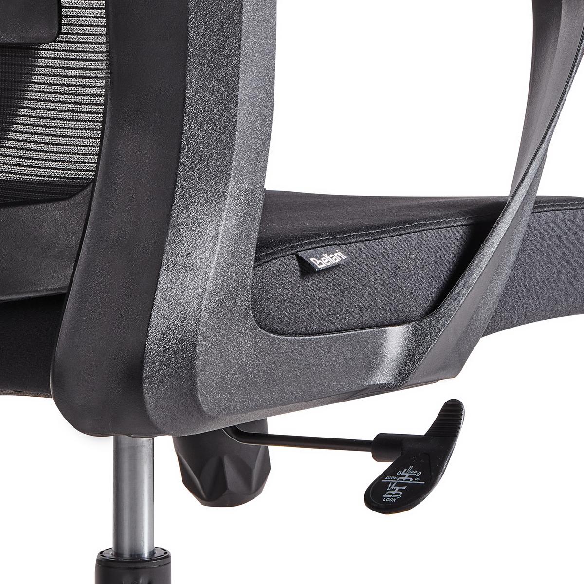 BÜROSTUHL Schwarz Monarch - Schwarz, Textil (46/110/62cm) - Beliani
