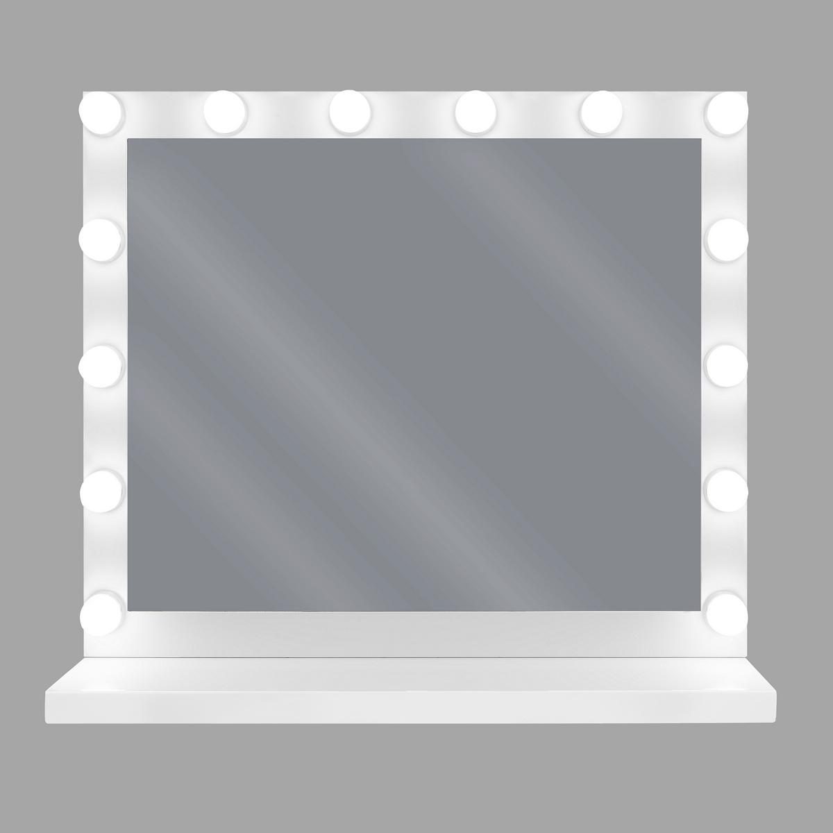 BADSPIEGEL mit LED-Beleuchtung rechteckig 50/60 cm Beauvoir - Weiß, Metall (60/50/2cm) - Beliani