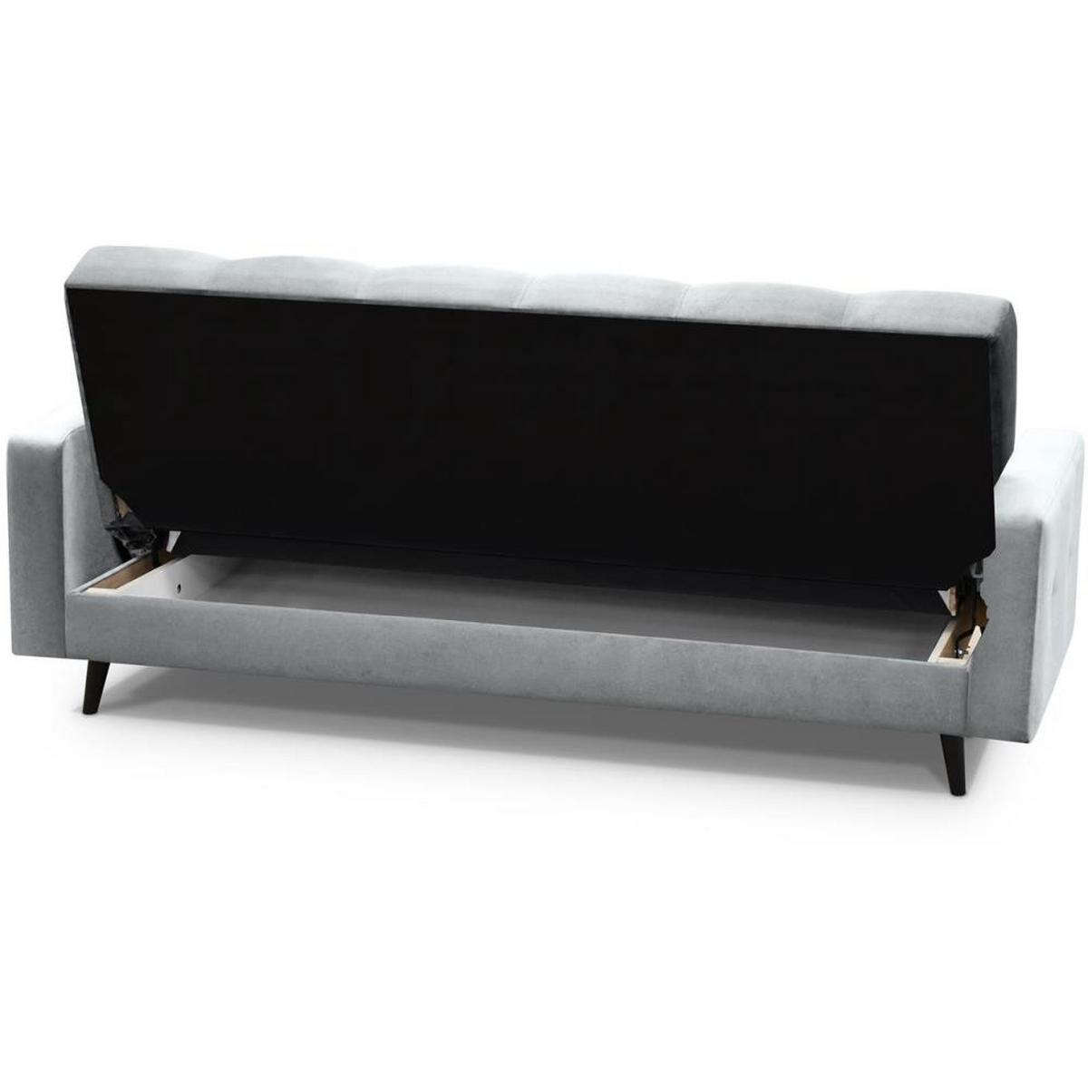 3-SITZER Schlafsofa Nancy Bis hellgrau - Hellgrau, Holz/Textil (220/89/93cm) - Beautysofa