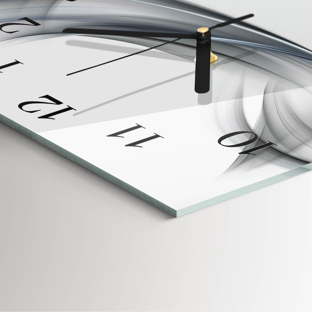 WANDUHR aus Glas 30x30 cm - Abstraktion - Grau, Glas (30/30/0.4cm) - TULUP