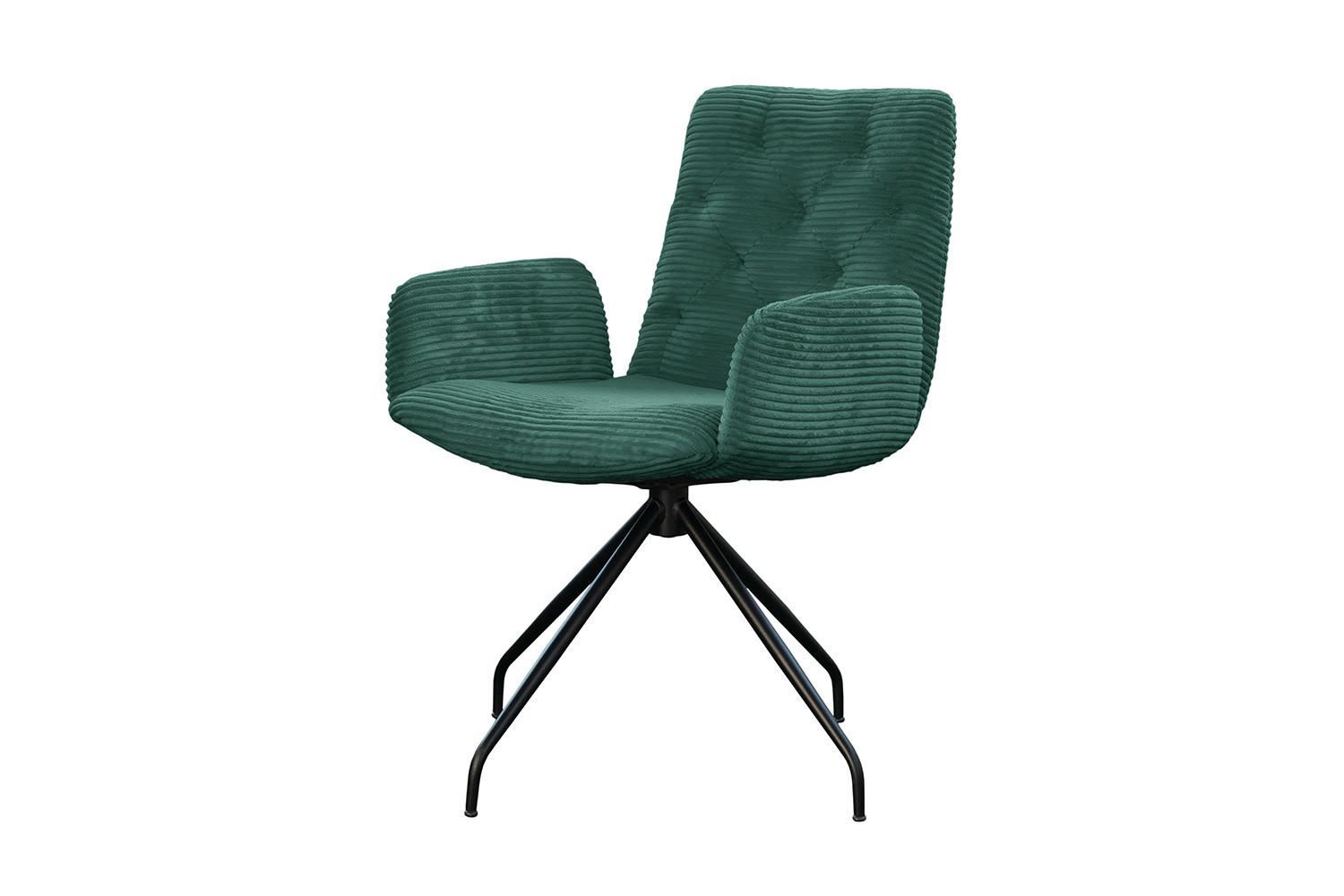 DREHSTUHL NEW CHARME Smaragdgrün Cord (1er-Set) - Smaragdgrün, Textil (59/87/66cm) - KAWOLA