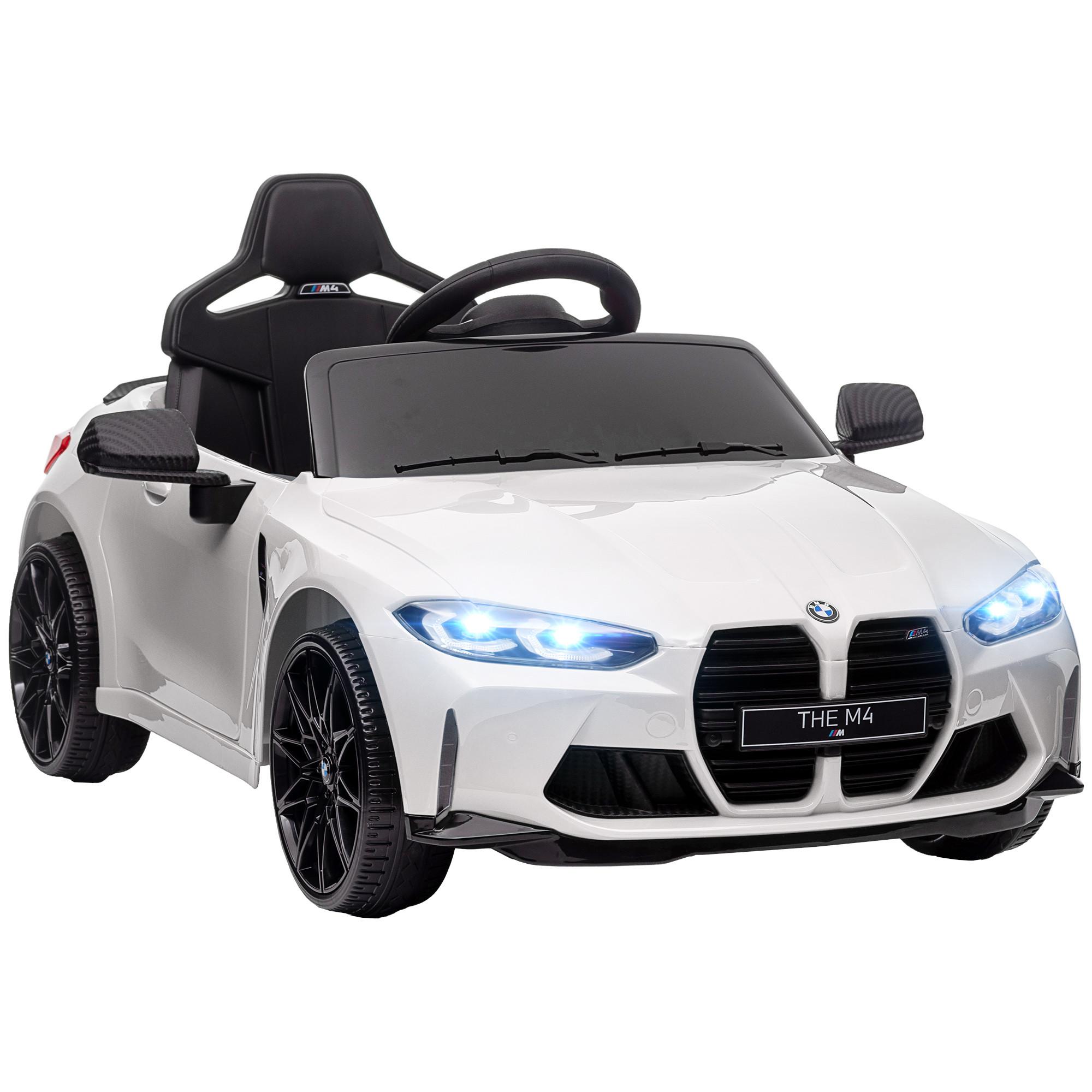 KINDER Elektroauto 12V Kinderfahrzeug mit 2,4G-Fernbedienung, 3-5 km/h, Weiß - Weiß, Metall (108/69.5/51cm) - AIYAPLAY