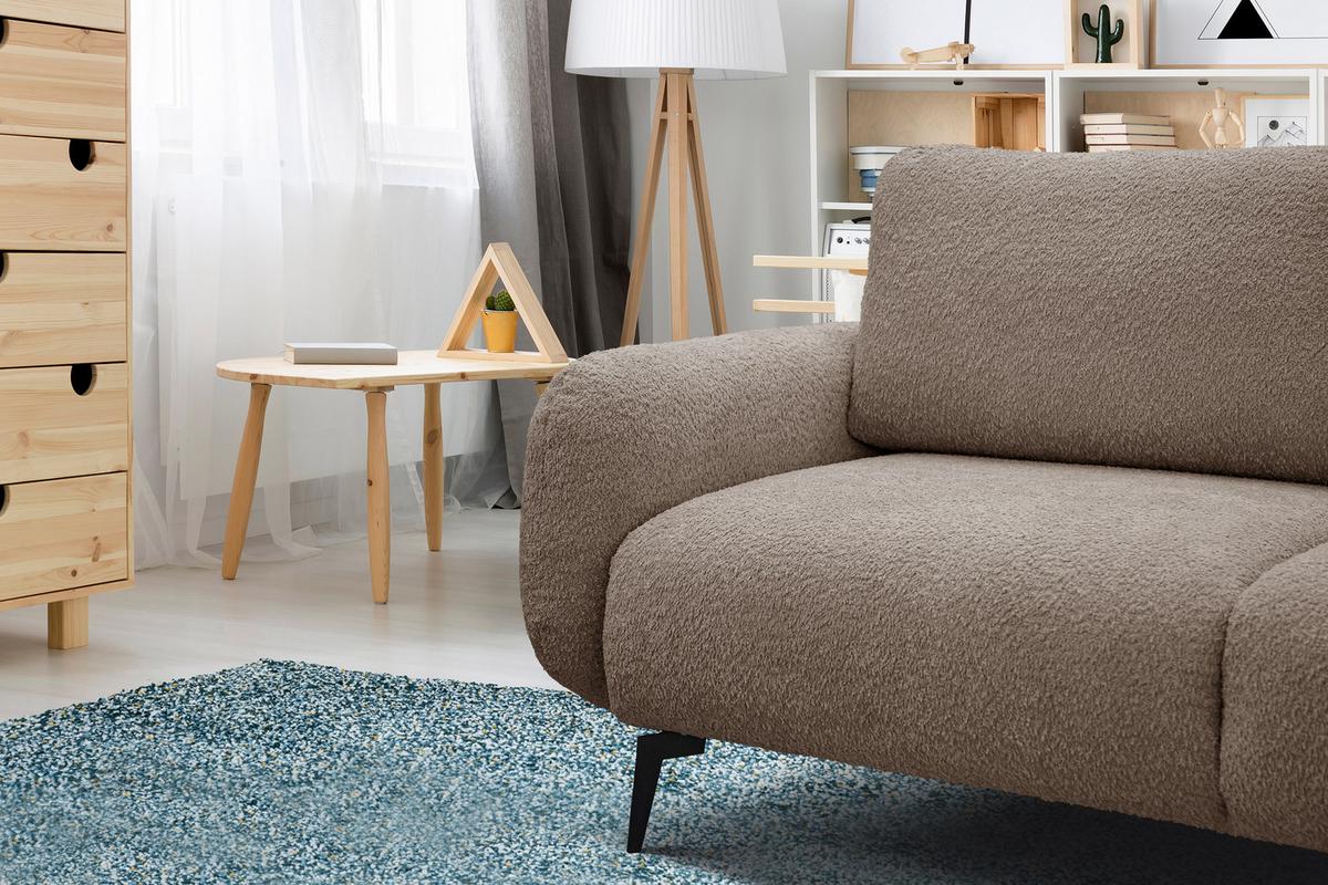 SOFA FEBE 3-Sitzer, beige - Beige/Schwarz, Holz/Textil (190/82/96cm) - Wozimo